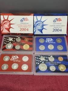 lot 404 image: 2004 90% Silver Proof Set & Clad Proof Set
