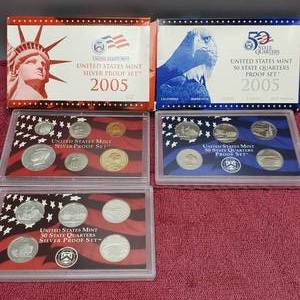 lot 405 image: 2005 90% Silver Proof Set & Clad Proof Set