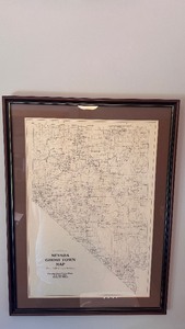 lot 32B image: Framed Nevada Ghost Town map