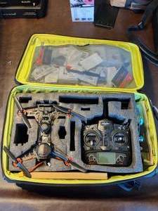lot 16 image: Walkera runner 250 pro Drone with controller and extra parts in case