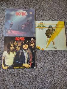 lot 35A image: 3 Vintage ACDC Albums Let there Be Rock, High Voltage and Highway to Hell