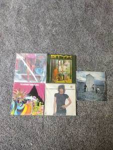 lot 66 image: 5 records, Rex where do we go from here, mountain twin peaks, Styx the grand illusion, wild-eyed southern boys, 38 special, and whos next