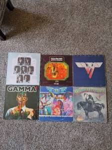 lot 58A image: 4 Records & 2 album covers Three Dog Night, Reo Speedwagon & Molly Hatchet, & Van Halen