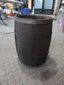 lot 32 image: Vintage Wooden Nail Keg