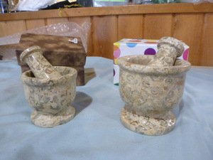 lot 44 image: 2 Mortar and Pestle Fossil