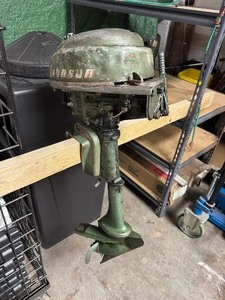 lot 63 image: Vintage Johnson Outboard Boat Motor