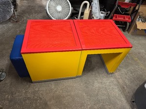 lot 68 image: Two Lego Tables and a Stool (which stores perfectly under the table)