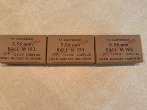 lot 18 image: Three Boxes 5.56 mm Israel (30 per box)