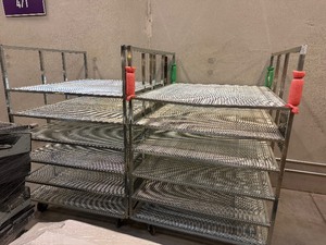 lot 8 image: Pair of Aluminum Rolling Carts (42 x 50 x 61)