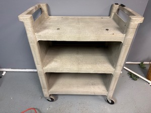 lot 128 image: Rubbermaid Cart 31 to handle x 16 34 x 27 12 High