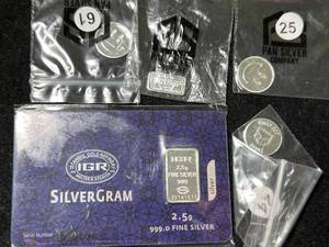 lot 35 image: 7.5 GRAMS .999 FINE SILVER FRACTIONAL PIECES