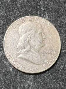 lot 37 image: 1963-D US FRANKLIN HALF DOLLAR