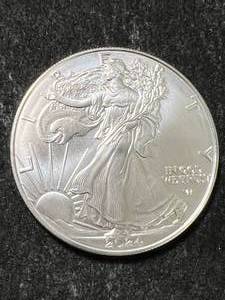 lot 41 image: 2024 AMERICAN SILVER EAGLE 1 TROY OZ .999 FINE SILVER