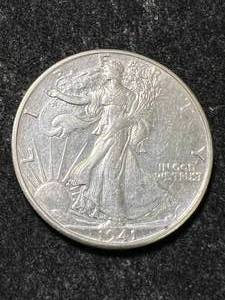 lot 51 image: 1941-D US WALKING LIBERTY HALF DOLLAR