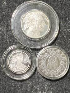 lot 64 image: .6 TROY OZ .999 FINE SILVER FRACTIONAL PIECES