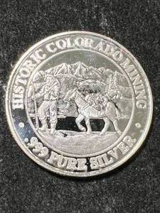 lot 65 image: .6 TROY OZ .999 FINE SILVER COLORADO MINING ROUND