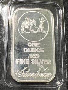lot 68 image: 1 TROY OZ .999 FINE SILVER SILVERTOWNE BAR