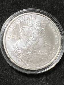 lot 80 image: 1 TROY OZ .999 FINE SILVER VALKYRIE ROUND IN AIRTITE