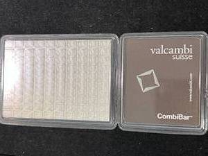 lot 92 image: 100 GRAMS .999 FINE SILVER VALCAMBI SUISSE BAR