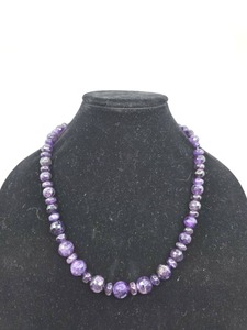 lot 62 image: 925 Sterling Silver Natural Amethyst Necklace - 436.1 Carats, 87.3 grams
