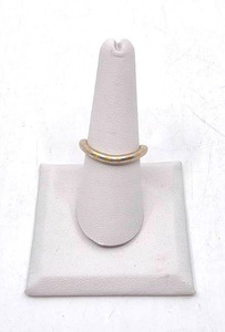 lot 67 image: Vintage Niessing Modernist Two-Tone 950 Platinum & 14k Gold Setario Wave Ring- Size 7.5