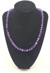 lot 86 image: Sterling Silver & Amethyst Necklace- 184.45 Carats, 36.91 grams