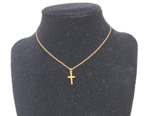 lot 92 image: 12K Cross Necklace- .96 grams
