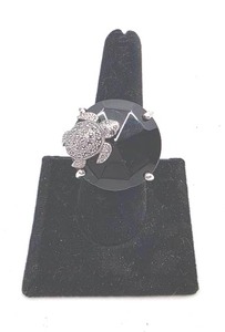 lot 97 image: Sterling Silver & Quartz Turtle Ring- Size 7.5, 18 Carat Stone