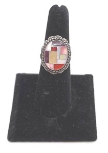 lot 127 image: Relios Southwest Sterling Silver Inlaid Ring- Size 6.25
