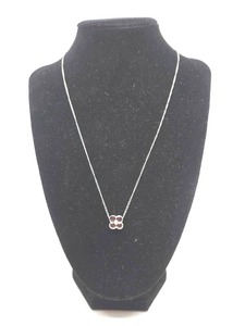 lot 140 image: Sterling Silver & Garnet Pendant Charm Necklace