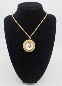 lot 147 image: Vintage Political John F. KennedyMartin Luther King Jr. Brass Pendant & Chain