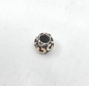 lot 151 image: Pandora Sterling Silver & 14K Gold Alphabet C Bead Charm