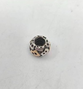 lot 154 image: Pandora Sterling Silver & 14K Gold Letter B Alphabet Charm