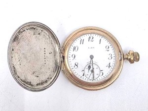 lot 169 image: Antique Elgin Sterling Hunter Style Case Pocket Watch