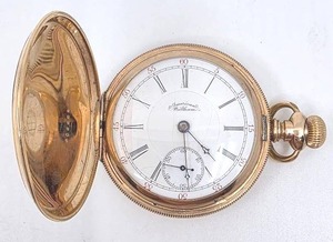 lot 170 image: Vintage 14K Gold Waltham Hunter Case Pocket Watch - 135.16g