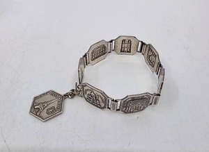 lot 175 image: Antique Paris Landmark Souvenir Bracelet & Fob