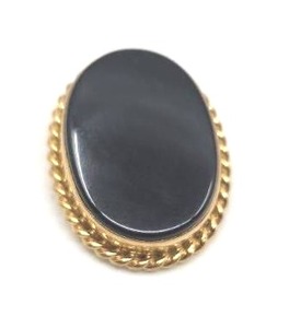 lot 42 image: Vintage 14K and Onyx PendantBrooch - 5.45g