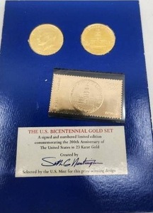 lot 60 image: The U.S. Bicentennial Gold Set in 23k Gold