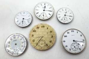lot 228 image: 6 AntiqueVintage Pocket Watch Movements