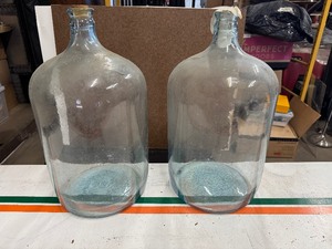 lot 65 image: Matching Pair of Large Vintage Bottles (20 Tall by 10 diameter) Blue Tint