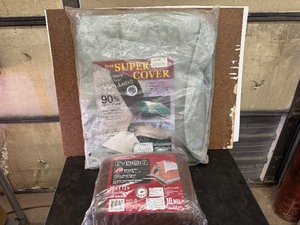 lot 71 image: Two Tarps - New in Package. 94 x 156 Super Cover and 10 x 12 Everbilt