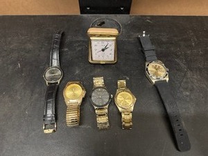 lot 78 image: Watches - Diamond, Decade, Geneva, Quartz brands with Vintage Telock Traveler Alarm Clock