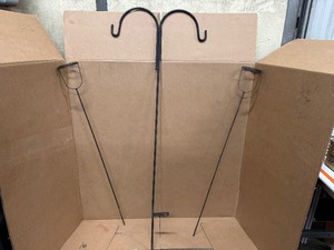 lot 91 image: Double Arm Shepherds Hook with Two Plant Holders