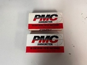 lot 17 image: 45 Auto FMJ PMC Ammunition. Two Boxes. 50 per Box