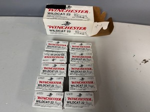 lot 20 image: Winchester High Velocity 22 Long Rifle Ammunition. 10 Boxes. 50 per Box.