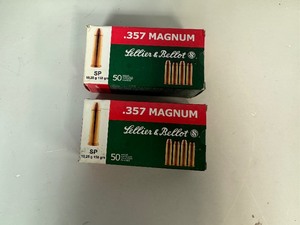 lot 22 image: .357 Magnum SP Lellier & Bellot. Two Boxes. 50 Rounds per Box