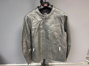 lot 29 image: Gray Leather Jacket. Hein Gerick - Womens Size 16.