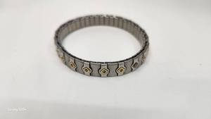 lot 22 image: Spiedel Stainless and 14k Stretch Bracelet - 13.09g