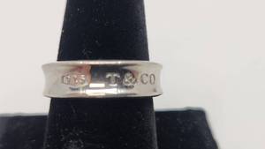 lot 40 image: Vintage Tiffany & Co 1837 Sterling Silver Band Ring Circa 1997 - Size 9.25
