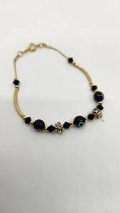 lot 41 image: 14k Evil Eye Beaded Bracelet - 7